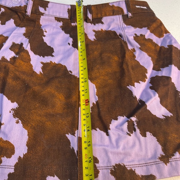 adidas Lilac and Brown Cowprint Button-Front Mini Skirt - Picture 4 of 8
